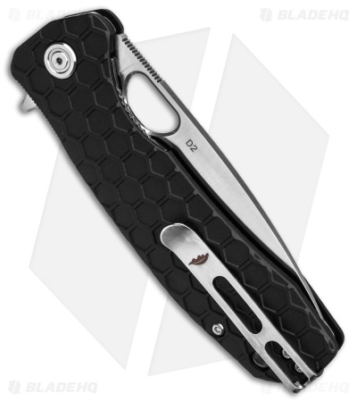 Honey Badger Knives Large Flipper Drop Point Black FRN (3.6" Satin) HB1008