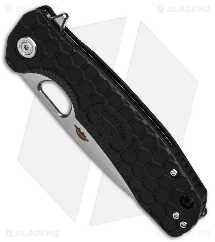 Honey Badger Knives Large Flipper Drop Point Black FRN (3.6" Satin) HB1008