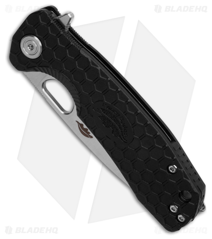 Honey Badger Knives Medium Flipper Knife Sandvik 14C28N Black FRN (3.25" Satin) 