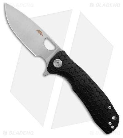 Honey Badger Knives Medium Flipper Knife Sandvik 14C28N Black FRN (3.25" Satin) 