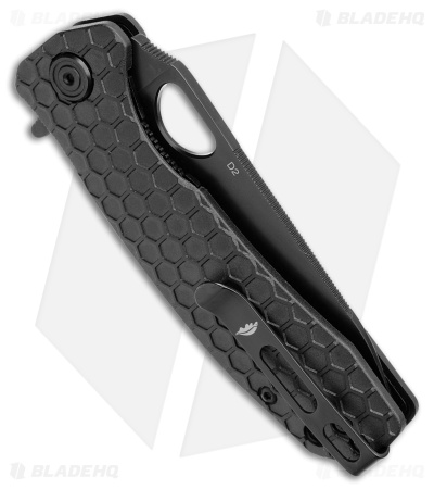 Honey Badger Knives Medium Flipper Leaf Shape Black FRN (3.25" Black DLC)