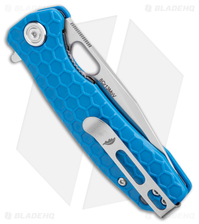 Honey Badger Knives Small Flipper Tanto Knife Blue (3" Satin)