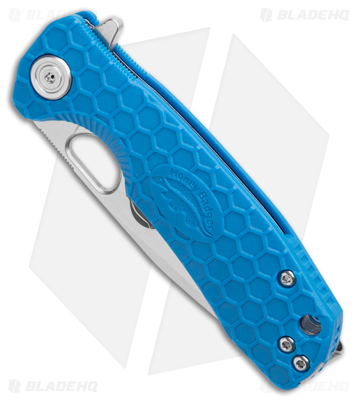 Honey Badger Knives Small Flipper Tanto Knife Blue (3" Satin)