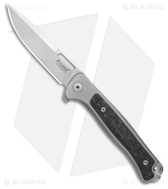 LionSteel Emmet Integral Frame Lock Knife Gray Titanium/Carbon Fiber (2.8" SW)