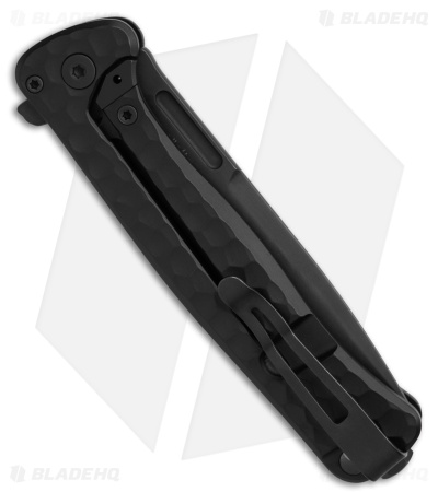LionSteel Emmet Integral Frame Lock Knife Hammertone Black Al (2.8" PVD SW)