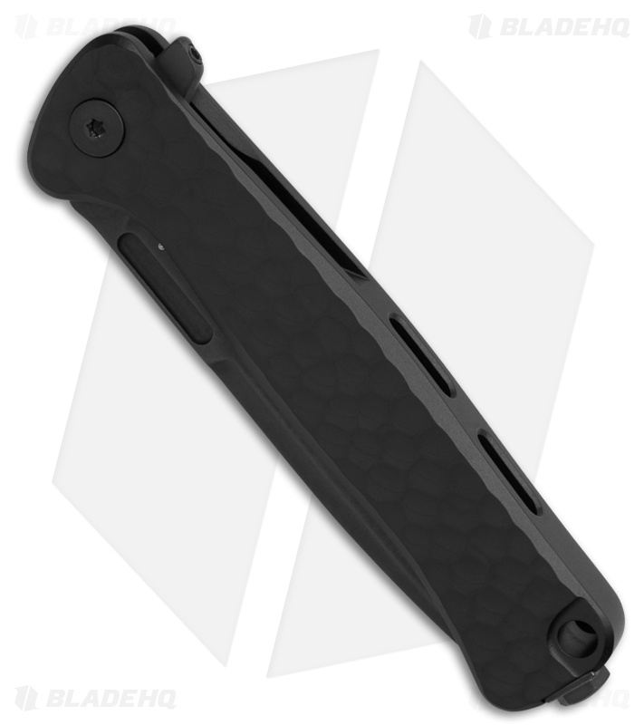LionSteel Emmet Integral Frame Lock Knife Hammertone Black Al (2.8" PVD SW)