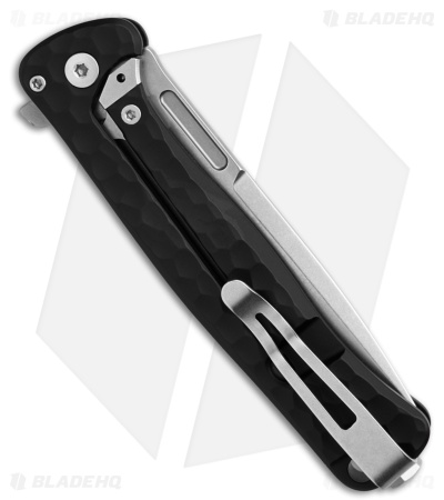 LionSteel Emmet Integral Frame Lock Knife Hammertone Black Al (2.8" SW)