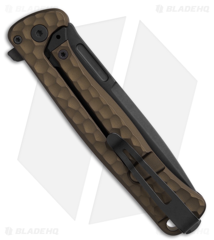 LionSteel Emmet Integral Frame Lock Knife Hammertone Earth Al (2.8" PVD SW)