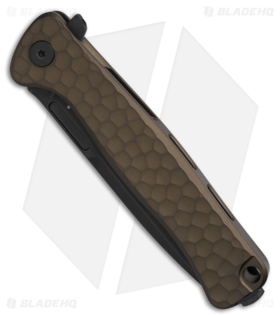 LionSteel Emmet Integral Frame Lock Knife Hammertone Earth Al (2.8" PVD SW)