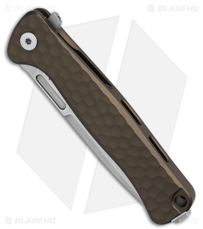 LionSteel Emmet Integral Frame Lock Knife Hammertone Earth Al (2.8" SW)