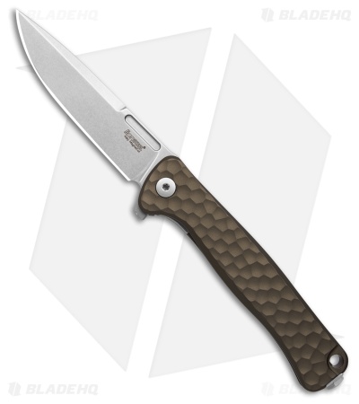 LionSteel Emmet Integral Frame Lock Knife Hammertone Earth Al (2.8" SW)