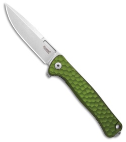 LionSteel Emmet Integral Frame Lock Knife Hammertone Green Al (2.8" SW)