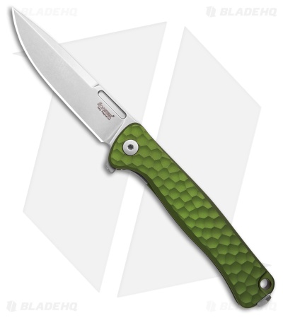 LionSteel Emmet Integral Frame Lock Knife Hammertone Green Al (2.8" SW)