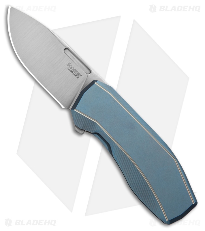 nnk❁ LionSteel N.ONE Knife Blue Titanium MagnaCut Satin