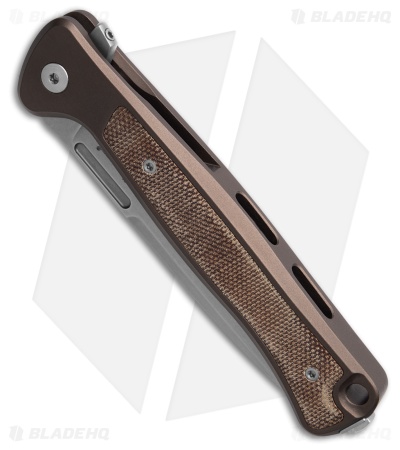 LionSteel Knives Skinny MagnaCut Frame Lock Knife Earth Aluminum (3.3" SW)