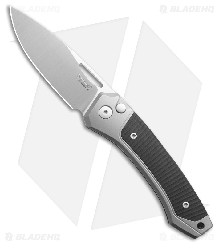LionSteel Twain MagnaCut Button Lock Knife Titanium/Black G-10 (3" Satin)