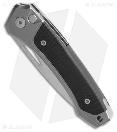 LionSteel Twain MagnaCut Button Lock Knife Titanium/Black G-10 (3" Satin)