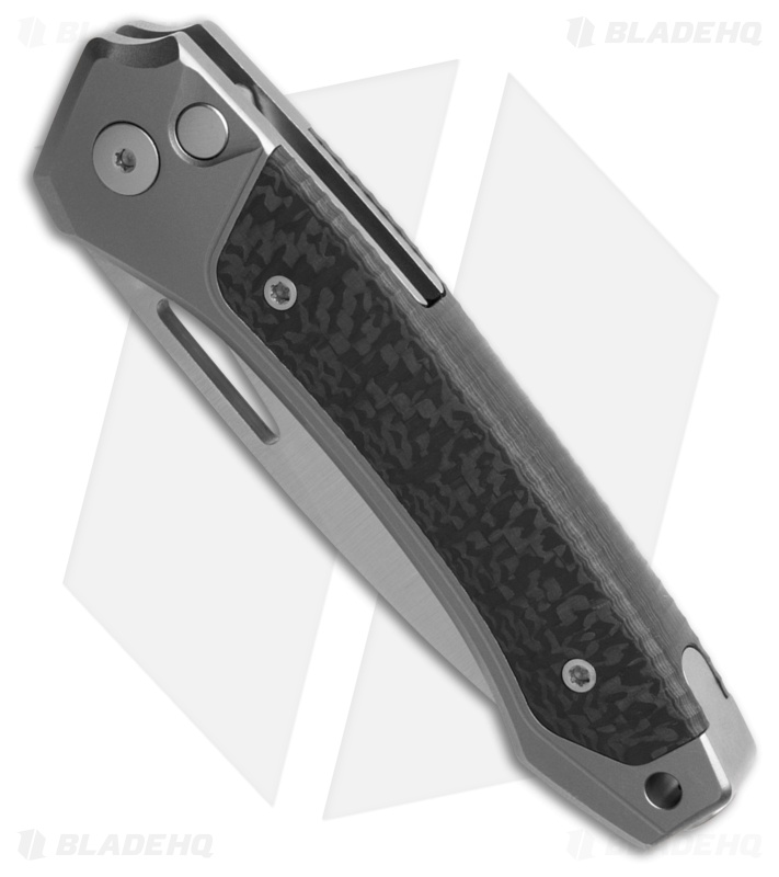 LionSteel Twain MagnaCut Button Lock Knife Titanium/Carbon Fiber (3" Satin)