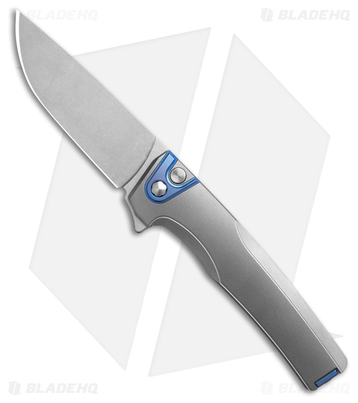 MachineWise Sonora Integral Knife Fine Step Texture Gray/Blue Ti (3.4" SW)