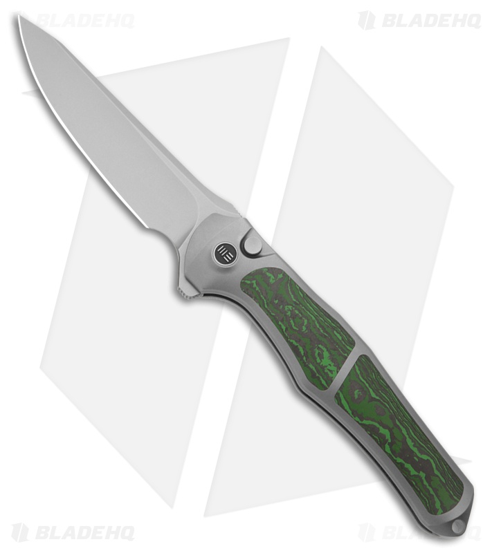 WE Knife Co. 702XI Integral Frame Lock Knife Gray Ti + Jungle Wear CF (3.8" SW)
