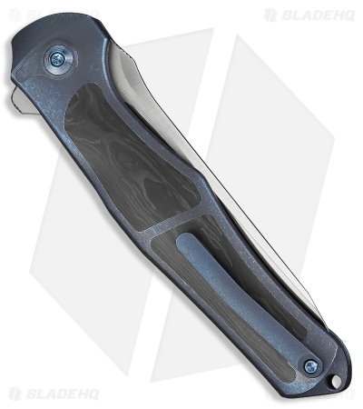 WE Knife Co. 702XI Integral Frame Lock Knife Blue Ti + Shredded CF (3.8" Satin)