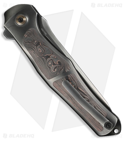 WE Knife Co. 702XI Integral Frame Lock Knife Gray Ti /Copper CF (3.8" Gray)