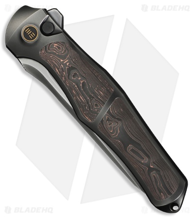 WE Knife Co. 702XI Integral Frame Lock Knife Gray Ti /Copper CF (3.8" Gray)