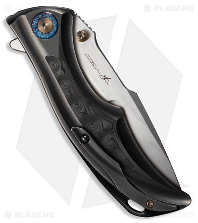 WE Knife Co. Tighe Down Button Lock Integral Knife Ti + Rose CF (4" Hand Satin)
