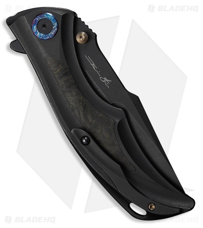 WE Knife Co. Tighe Down Tanto Integral Knife Black Ti BLK/YLW CF (4" BSW)