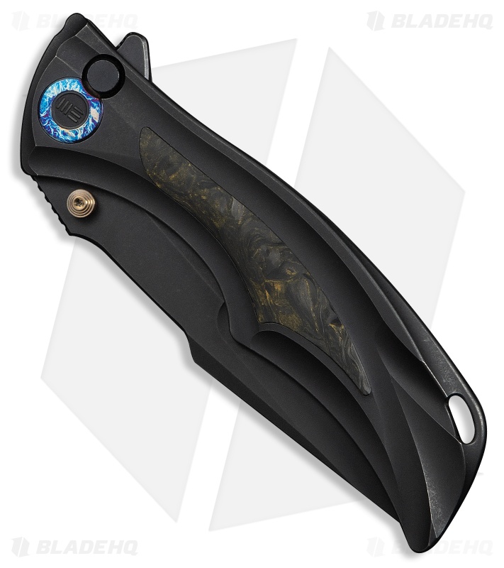 WE Knife Co. Tighe Down Tanto Integral Knife Black Ti BLK/YLW CF (4" BSW)