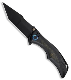 WE Knife Co. Tighe Down Tanto Integral Knife Black Ti BLK/YLW CF (4" BSW)