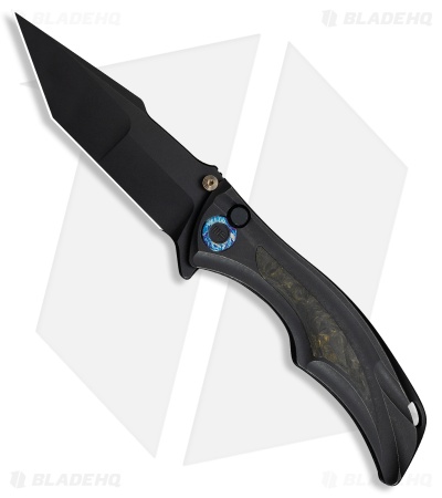 WE Knife Co. Tighe Down Tanto Integral Knife Black Ti BLK/YLW CF (4" BSW)