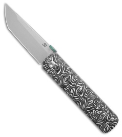 Kansept Knives BTF Tanto Liner Lock Knife Black/White Nebula CF (3.2" SW)