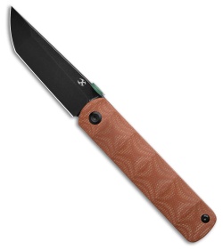 Kansept Knives BTF Tanto Liner Lock Knife Brown Micarta (3.2" Black Stonewash)