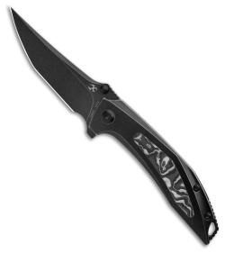 Kansept Knives Baku Liner Lock Knife Black Titanium/CF Inlay (3.2" Black SW)