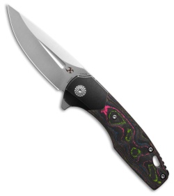 Kansept Knives Cassowary Frame Lock Knife 80s Camo Carbon (2.9" Satin)