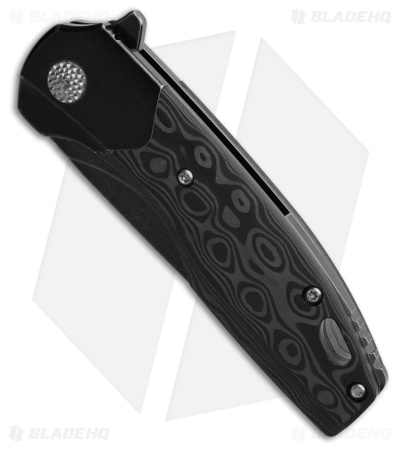 Kansept Knives Cassowary Frame Lock Knife Black Rose CF (2.9" Black SW)