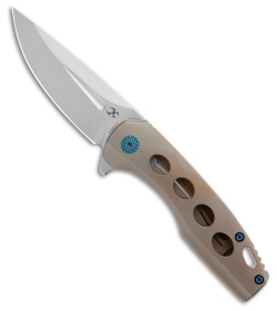 Kansept Knives Cassowary Frame Lock Knife Bronzed Titanium (2.91" Satin)