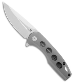 Kansept Knives Cassowary Frame Lock Knife Gray Titanium (2.91" Stonewash)