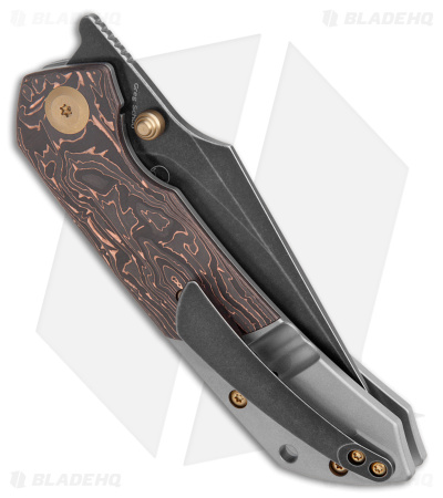 Kansept Knives Fenrir Liner Lock Knife Copper CF/Titanium (3.4" Black SW) 