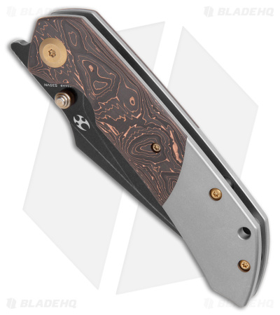 Kansept Knives Fenrir Liner Lock Knife Copper CF/Titanium (3.4" Black SW) 
