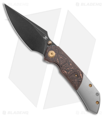 Kansept Knives Fenrir Liner Lock Knife Copper CF/Titanium (3.4" Black SW) 