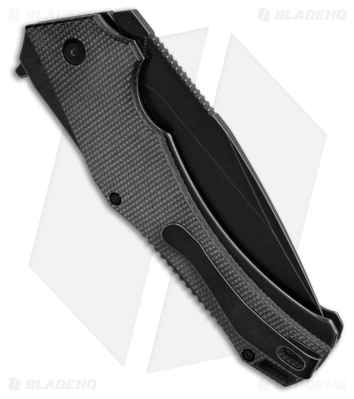 Kansept Knives Hellx Drop Point Liner Lock Knife Black Micarta (3.6" Black SW)