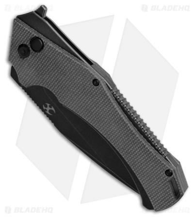 Kansept Knives Hellx Drop Point Liner Lock Knife Black Micarta (3.6" Black SW)