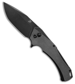 Kansept Knives Hellx Drop Point Liner Lock Knife Black Micarta (3.6" Black SW)
