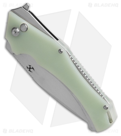 Kansept Knives Hellx Drop Point Liner Lock Knife Jade G-10 (3.6" SW)
