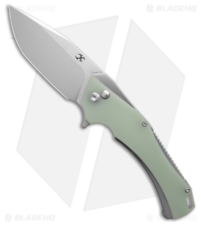 Kansept Knives Hellx Drop Point Liner Lock Knife Jade G-10 (3.6" SW)