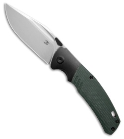 Kansept Knives Hinterland Clip Point Frame Lock Knife Green Micarta (3.6" SW)