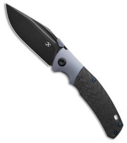 Kansept Knives Hinterland Clip Point Frame Lock Knife Twill CF (3.6" Black SW)