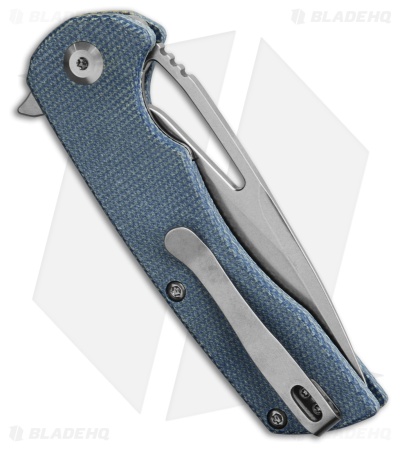 Kansept Knives Kim Ning Kryo Liner Lock Knife Blue Micarta (3.6" Stonewash)
